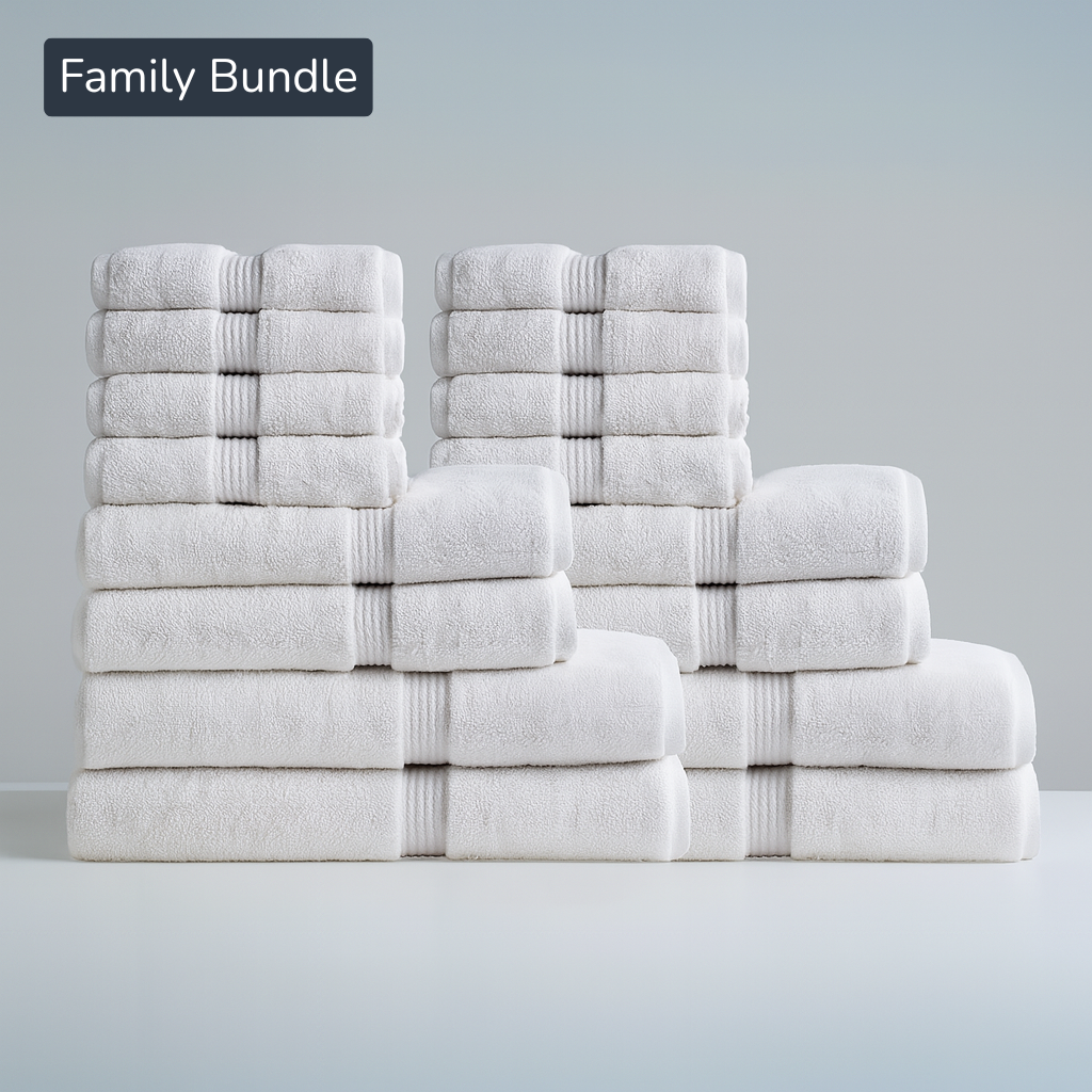 5-Star Hotel Towels – Family Bath Bundle 16pcs