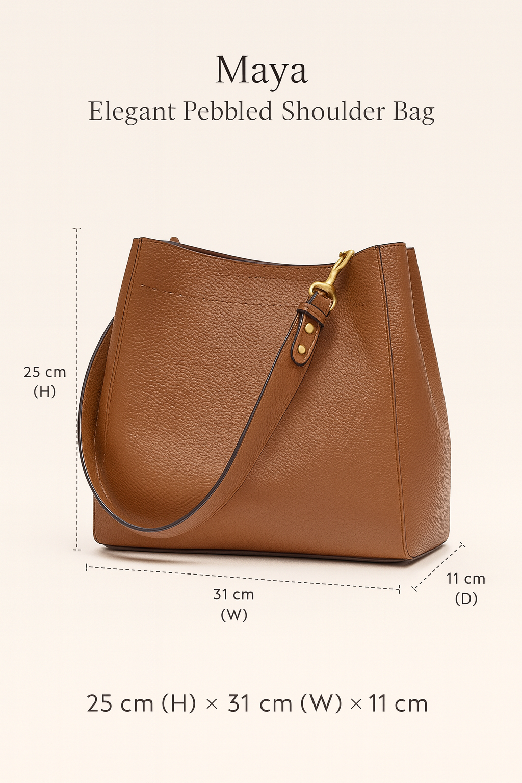 Maya | Elegant Pebbled Shoulder Bag