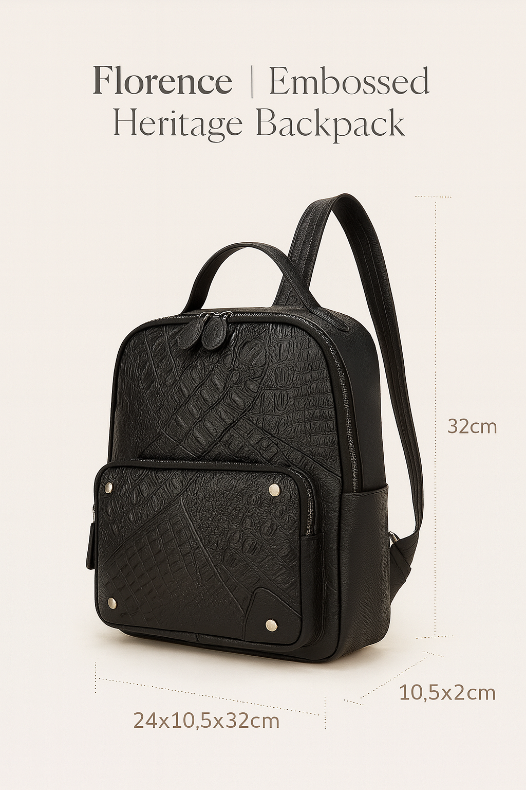 Florence | Embossed Heritage Backpack