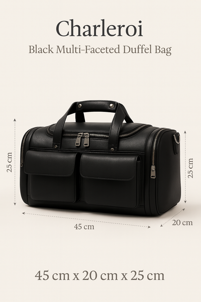 Charleroi | Black Multi-Faceted Duffel Bag