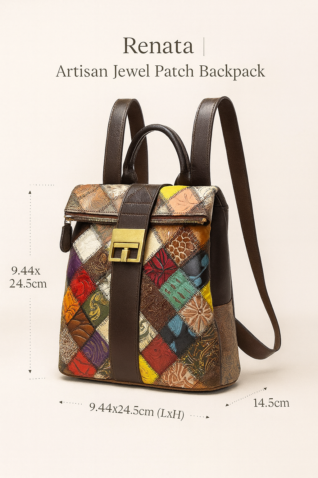 Renata | Artisan Jewel Patch Backpack