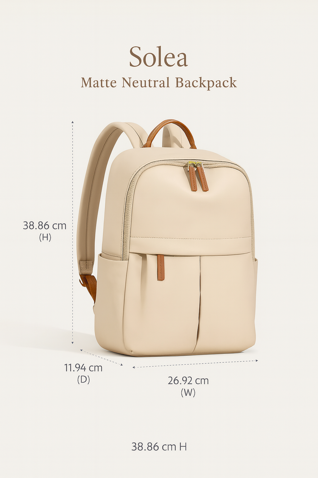 Solea | Matte Neutral Backpack