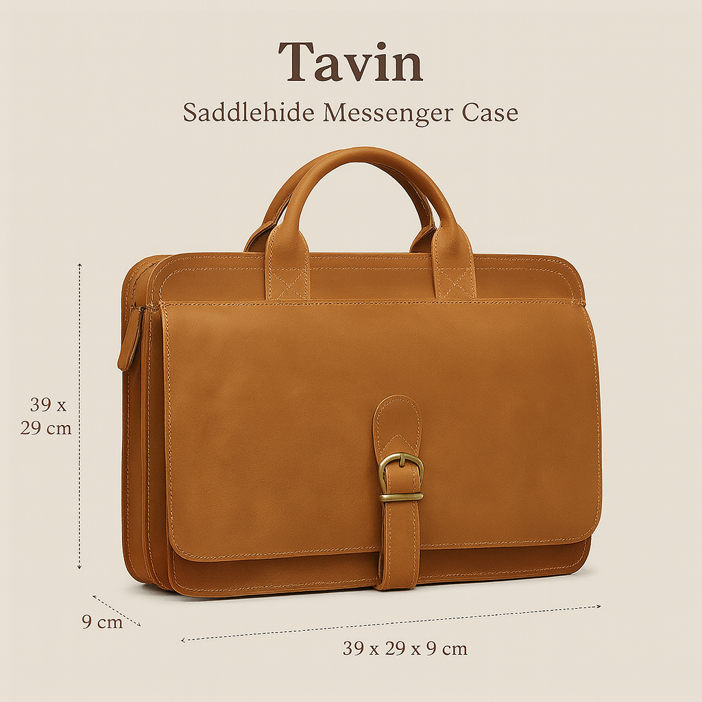 Tavin | Saddlehide Messenger Case