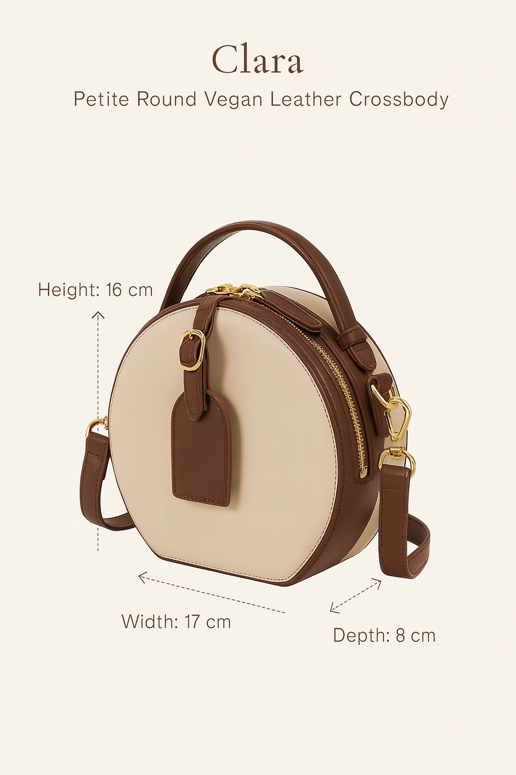 Clara | Petite Round Vegan Leather Crossbody