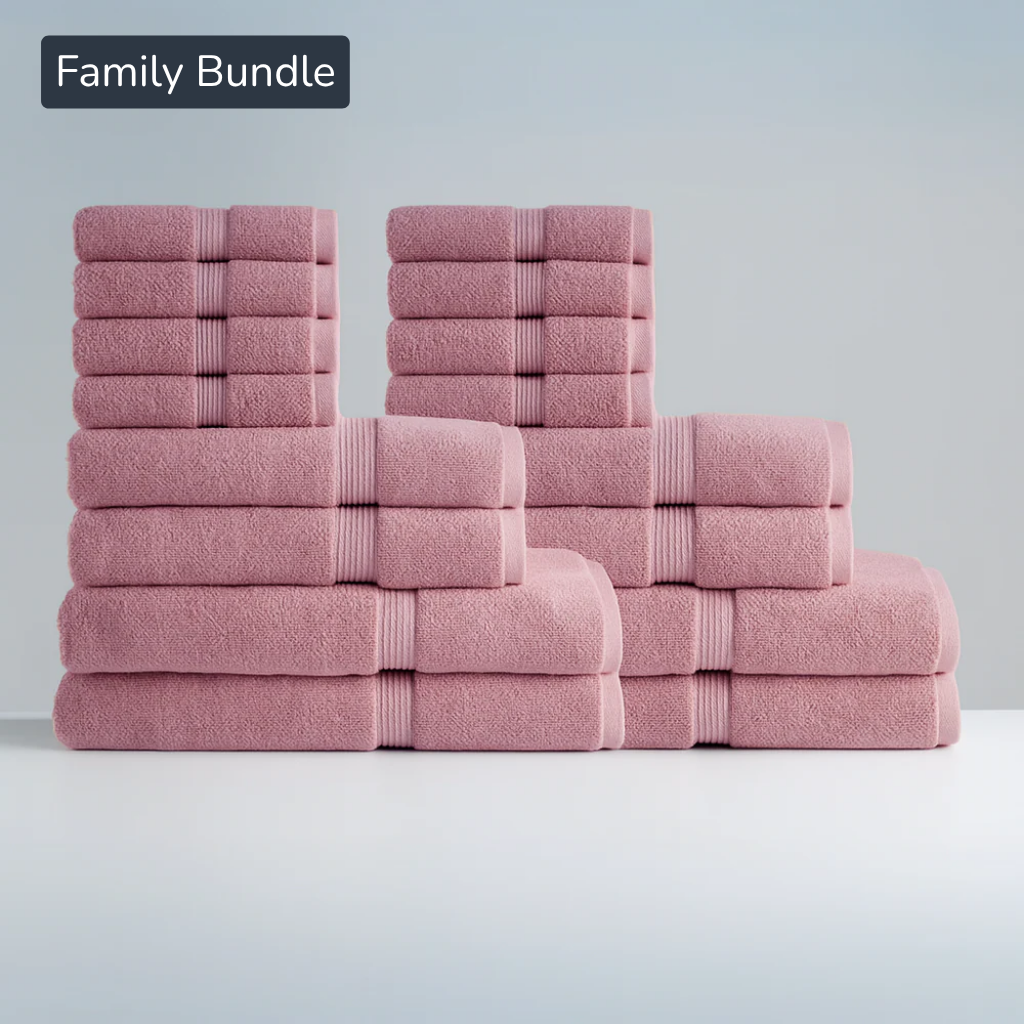 5-Star Hotel Towels – Family Bath Bundle 16pcs