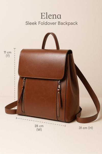 Elena | Sleek Foldover Backpack