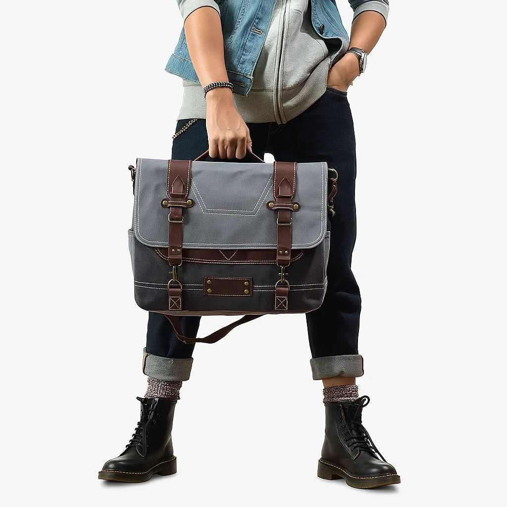Julian | Steel Grey Field Messenger Bag