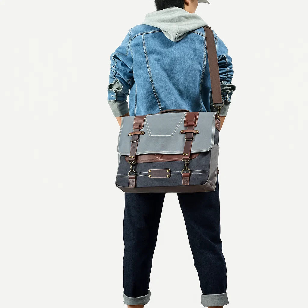 Julian | Steel Grey Field Messenger Bag
