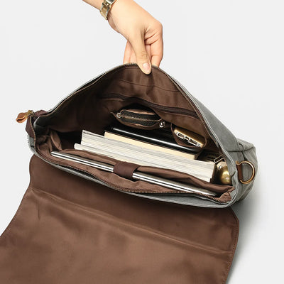 Julian | Steel Grey Field Messenger Bag
