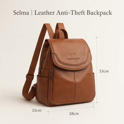 Selma | Leather Anti-Theft Backpack