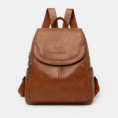 Selma | Leather Anti-Theft Backpack