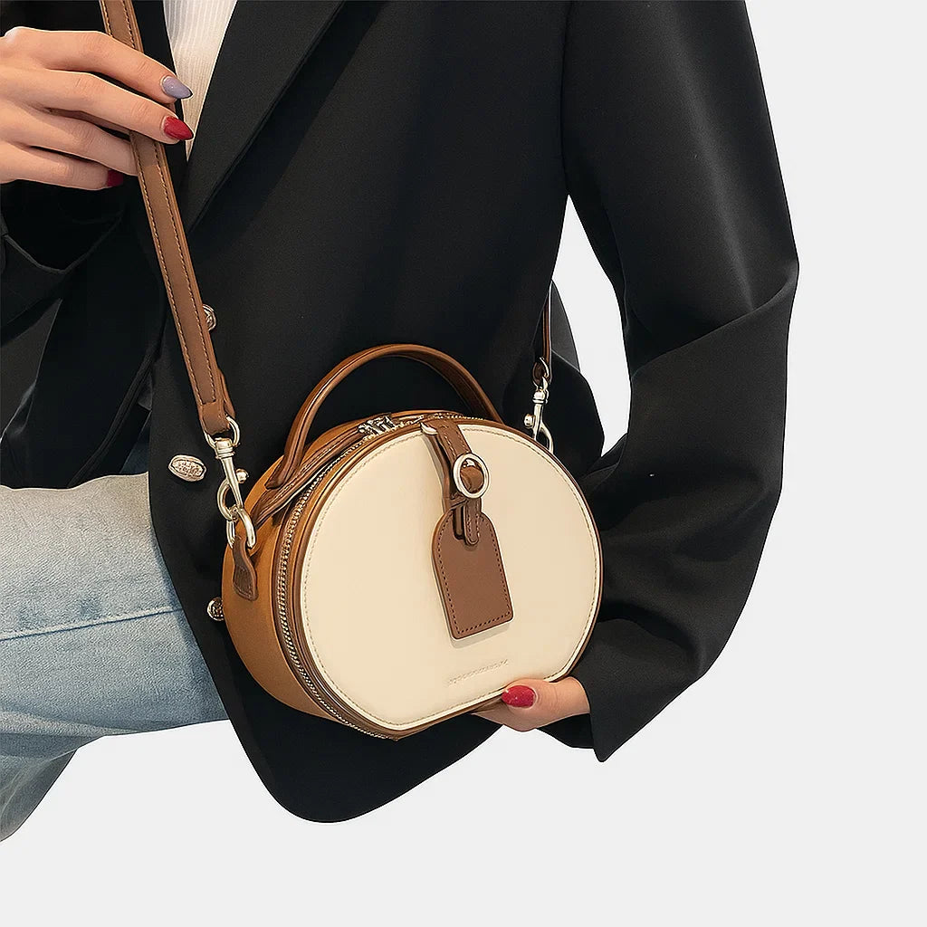 Clara | Petite Round Vegan Leather Crossbody