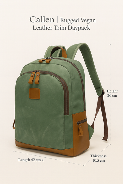 Callen | Rugged Vegan Leather Trim Daypack