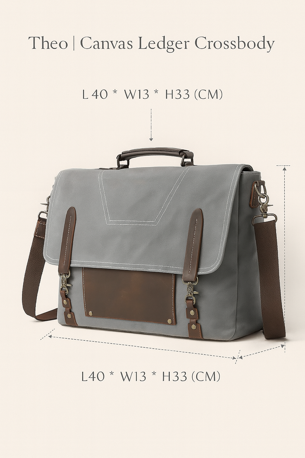 Theo | Canvas Ledger Crossbody